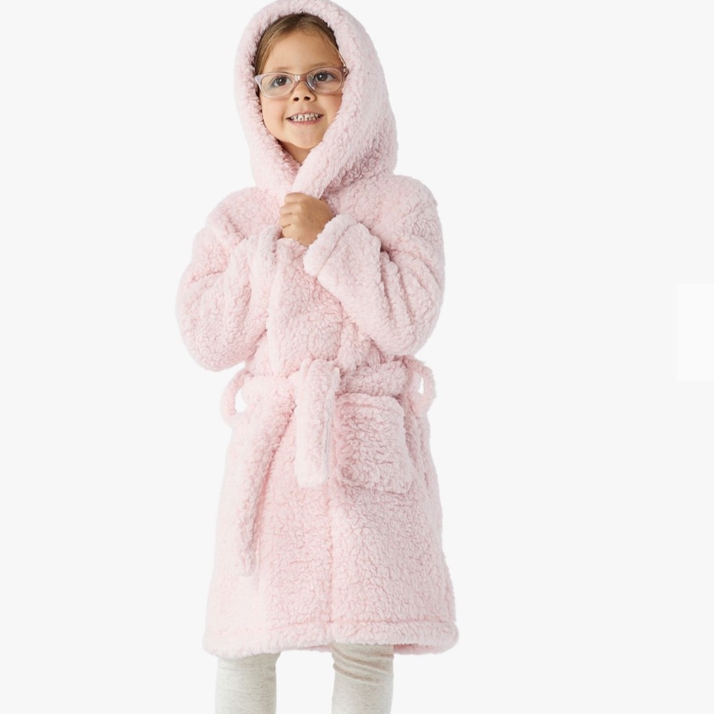 Pottery Barn Kids Blush Sherpa Robe